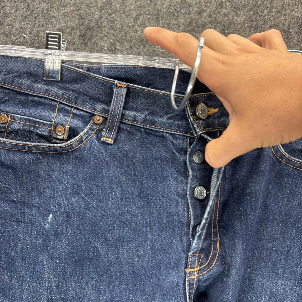Jean Shop Bowie Slim Selvedge Jeans Men 32L Blue Button Fly White Oak Cone Denim